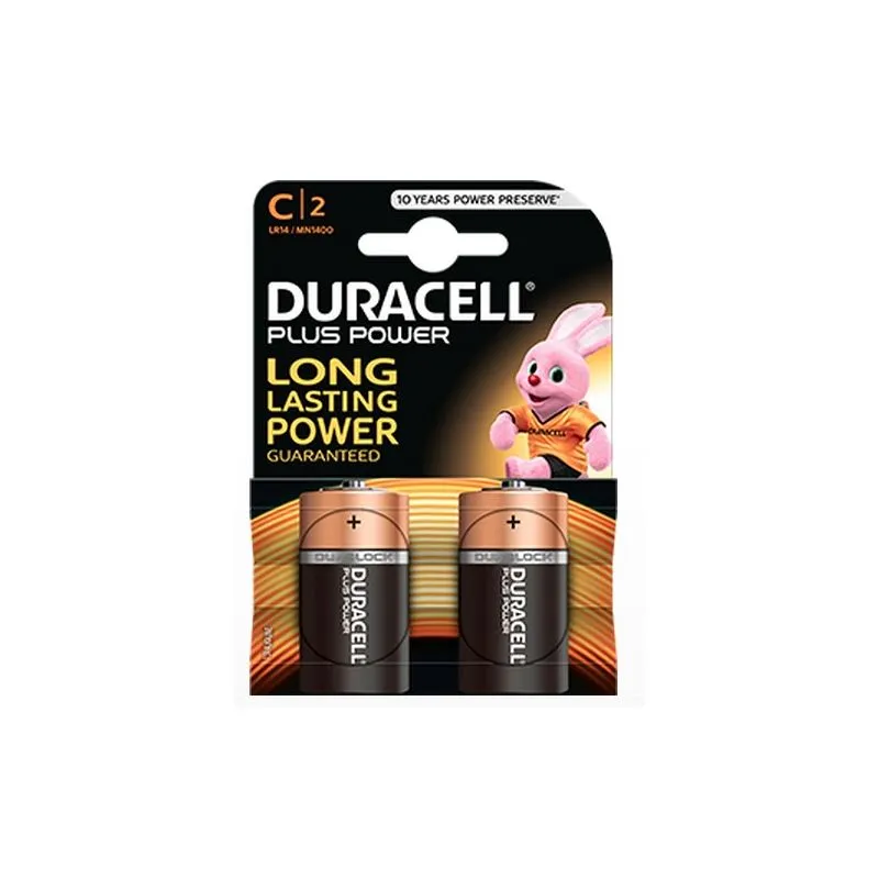 Duracell C LR14 MN1400 Plus Power Alkaline Batteries (2 Units)
