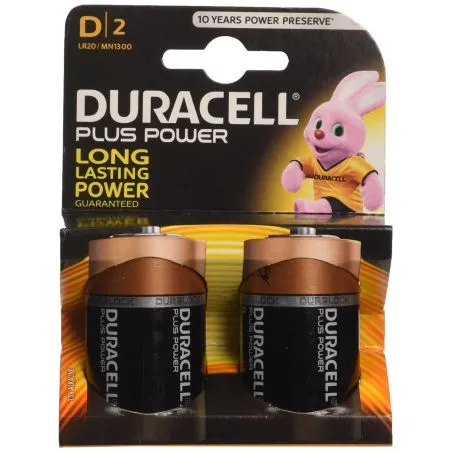 Duracell D LR20 MN1300 Plus Power Alkaline Batteries (2 Units)